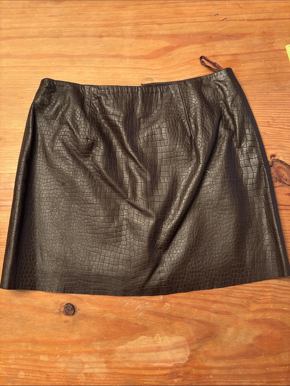 Express Black Faux Croc Mini Skirt